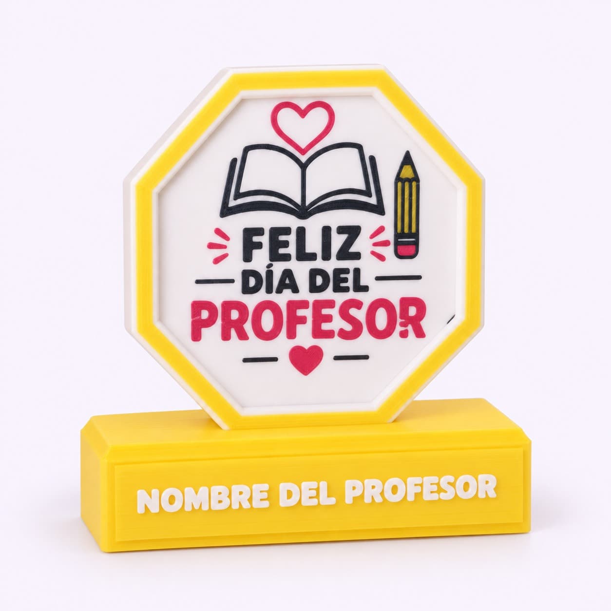 Trofeo personalizado con nombre para regalar en el Día del Maestro y la Maestra